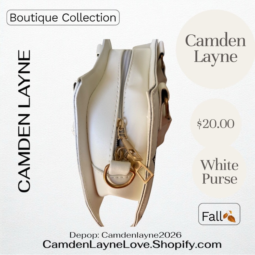 Camden Layne White Mini Bag with Spider Web Design - Picture 4 of 5